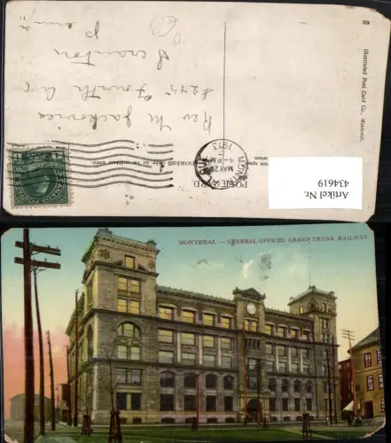 434619,Quebec Montreal General Offices Grand Trunk Railway Gebäude
