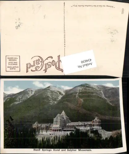 434630,Alberta Banff Springs Hotel and Sulphur Mountain Bergkulisse