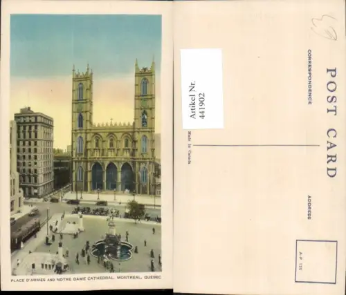 441902,Quebec Montreal Place d'Armes and Notre Dame Cathedral Kirche