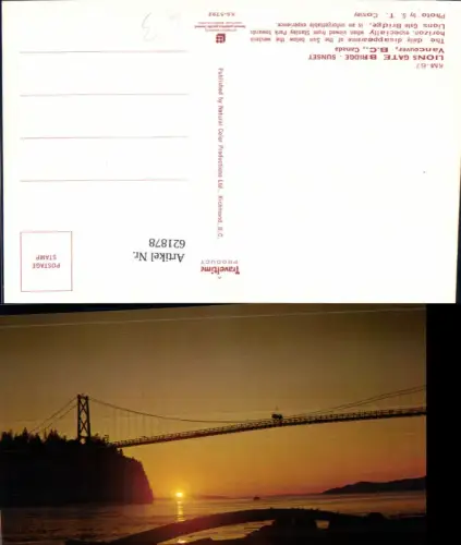 621878,Lions Gate Bridge Sunset Vancouver British Columbia Brücke Canada