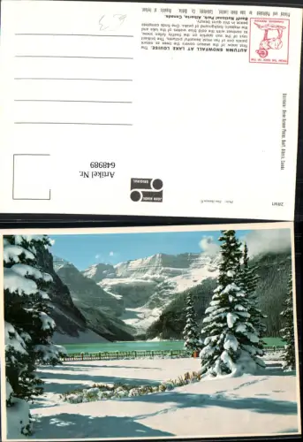 648989,Autumn Snowfall at Lake Louise Banff National Park Alberta Canada Kanada