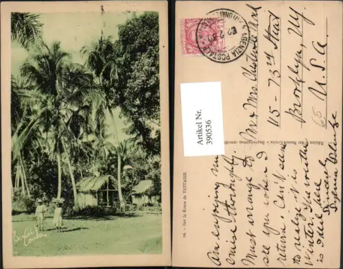 390536,Cuba Sur la Route de Testasse Hütten Palmen