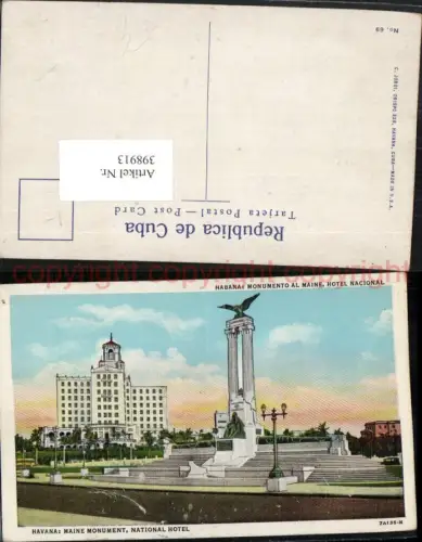 398913,Cuba Havana Monumento al Maine Monument Hotel Nacional
