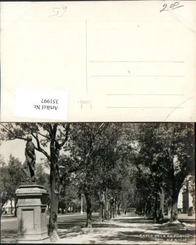 351997,Foto AK Mexiko Mexico Paseo de la Reforma Straßenansicht Allee Statue