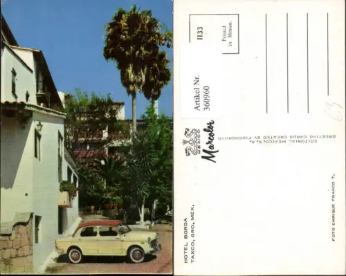 360960,Mexico Taxco Hotel Borda Auto Palmen