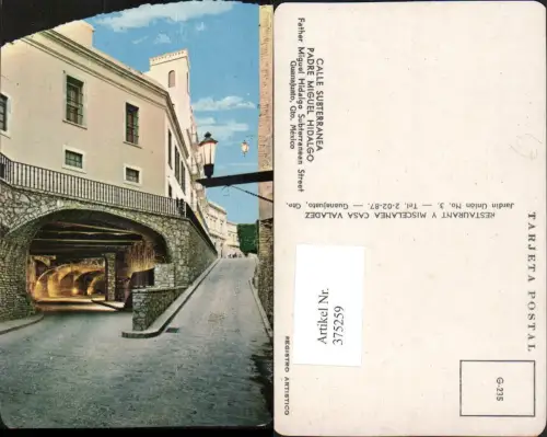 375259,Mexico Guanajuato Calle Subterranea Padre Miguel Hidalgo Straßenansicht
