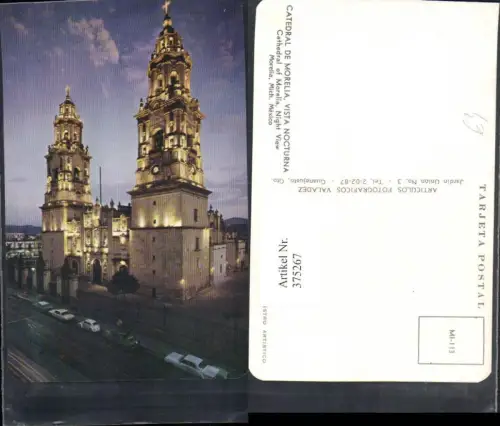 375267,Mexico Morelia Catedral de Morelia Kirche b. Nacht