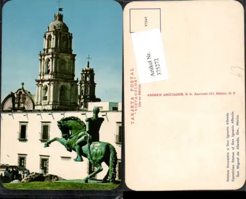 375272,Mexico Guanajuato Estatua Encuestre a Don Ignacio Allende Statue Kirche