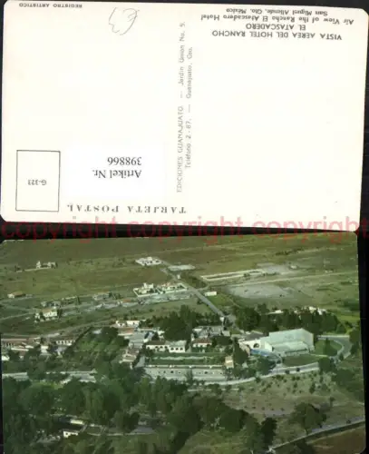 398866,Mexico Guanajuato San Miguel Allende Hotel Rancho el Atascadero Fliegeraufnahme