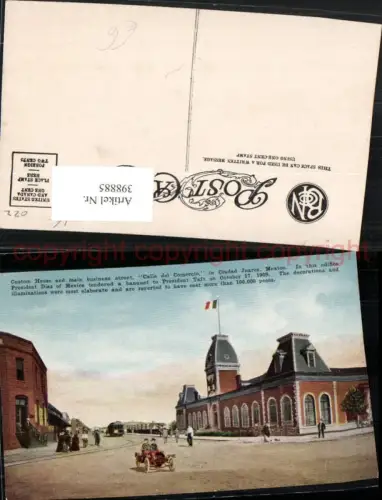 398885,Mexico Chihuahua Juarez Custom House and main business street