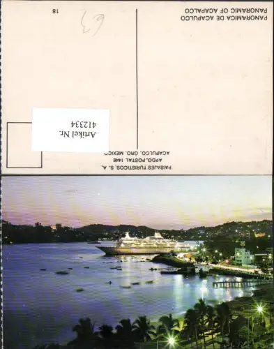 412334,Mexico Guerrero Acapulco Panorama Teilansicht Hafen Schiff Boote