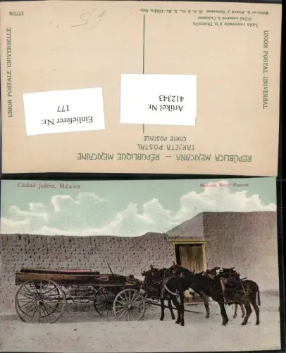 412343,Mexico Chihuahua Ciudad Juarez Mexican Wood Wagons Wagen Eseln