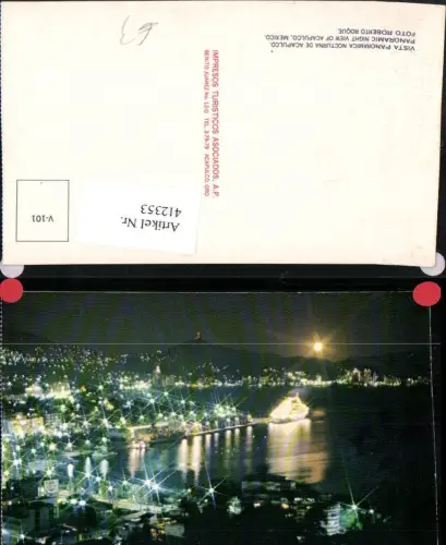 412353,Mexico Guerrero Acapulco Panoramic Night view Totale