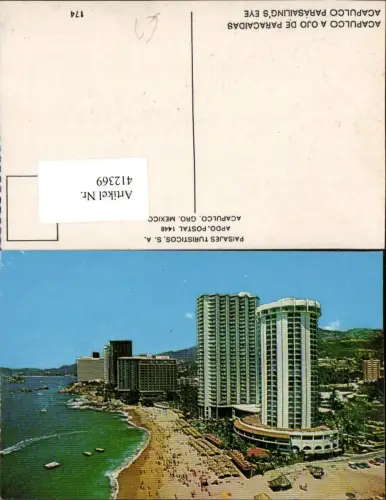 412369,Mexico Guerrero Acapulco Parasailings Eye Teilansicht Strand