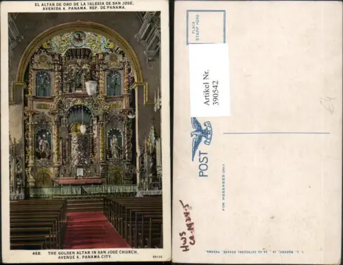 390542,Panama City San Jose Church Golden Altar Kirche Innenansicht