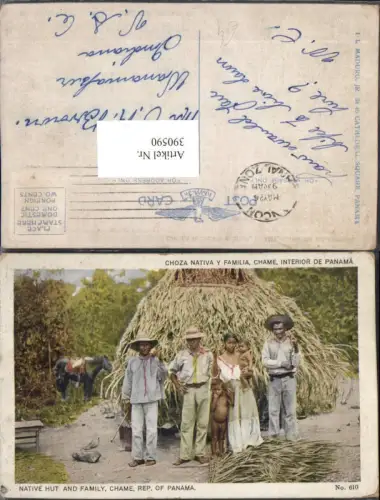 390590,Panama Chame Native Hut and Family Volkstypen Hütte