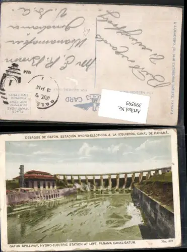 390595,Panama Canal Gatun Spillway Hydro-Electric Station Kraftwerk Damm