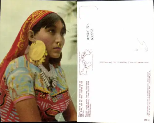 603953,Panama San Blas San-Blas-Inseln Karibik Tipica India Indianerin Ureinwohnerin Volkstyp