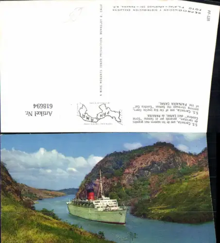 618694,Canal de Panama S. S. Caronia Schiff Corte Culebra Schiff Dampfer