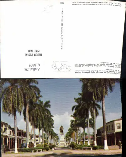 618696,Colon Panama Avenida Central Statue of Christopher Columbus