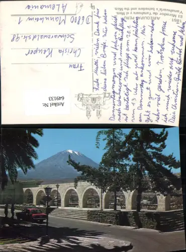649133,Arequipa Peru El Mirador de Yanahuara y el Misti Auto Vulkan Chachani