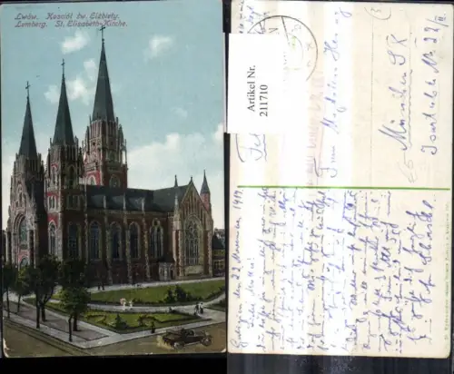 211710,Lwow Lemberg Kosciot sw. Elzbiety Lemberg St Elisabeth Kirche