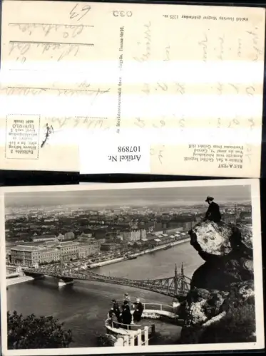 107898,Budapest Aussicht v. Blocksberg Kilatas s Szt. Gellert hegyröl