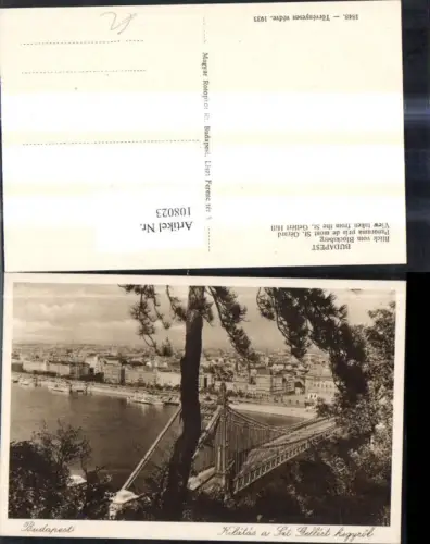 108023,Budapest Blick v. Blocksberg Kilatas a Szt. Gellert hegyröl