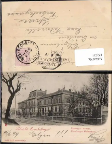 122934,Üdvözlet Szombathely Eisenburger Waisenhaus 1898 Strassenansicht