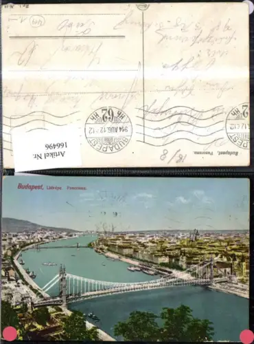 166496,Budapest Latkepe Panorama Brücke 1912