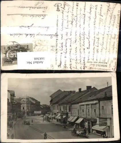168368,Miskolc Szechenyi utcaj reszlet Foto Ak Strasse Automobil Kutsche