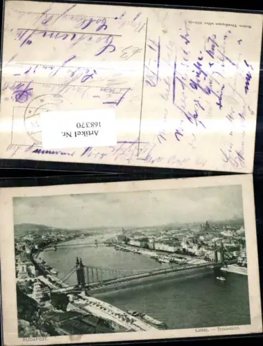 168370,Budapest Totalansicht m. Brücke 1917