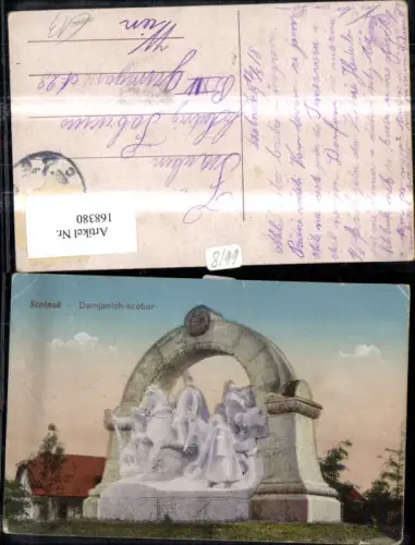 168380,Szolnok Damjanich szobor Denkmal Statue Reiterstatue 1918