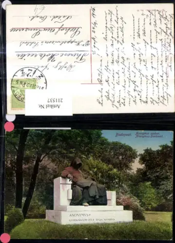 211537,Budapest Anonymus szobor Anonymus Denkmal