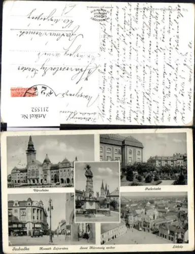 211552,Szabadka Kossuth Lajos utca Szent Haromsag szobor Latkep Mehrbild Ak