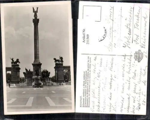 211569,Budapest Milleniumi emlekmü a Hösök emlekevel Milleniums Denkmal m. Heldendenkmal