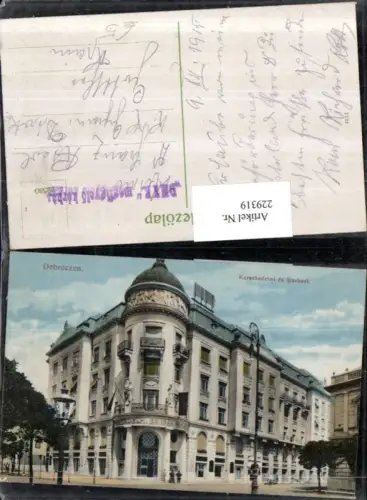 229319,Debreczen Debrezin Kereskedelmi es iparbank Gebäude