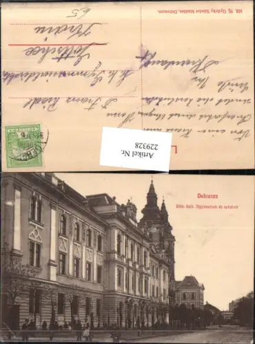229328,Debrecen Debrezin Röm. Kath. Fögymnasium es templom Gebäude