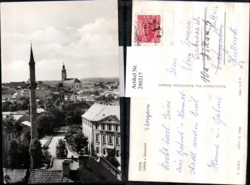 240317,Eger Erlau Teilansicht Latkep a Minarettel Minarett
