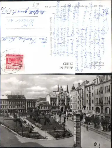 271833,Ungarn Szombathely Köztarsasag ter Park Geschäfte Litfaßsäule