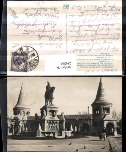 286864,Budapest Fischerbastei m. Denkmal St. Stephan