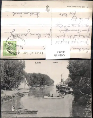 286868,Siofok Kikötö Dampfer Ruderboot Segelboot