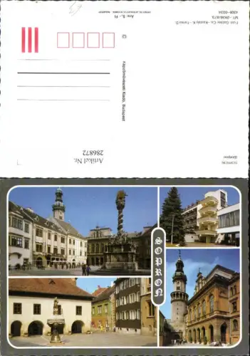 286872,Sopron Pestsäule Brunnen Turm Straßenansicht Mehrbildkarte