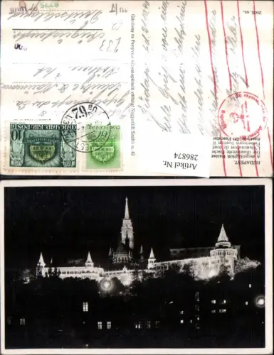 286874,Budapest Die illuminierte Fischerbastei b. Nacht
