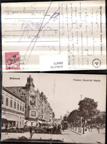 286875,Debrecen Ferencz Jozsef-uti reszlet Straßenansicht Straßenbahn