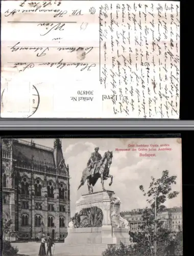 304870,Budapest Grof Andrassy Gyula szobra Monument d. Grafen Julius Andrassy