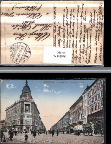 304900,Budapest Audrassy ut Straße Straßenansicht Geschäfte Portofreistempel
