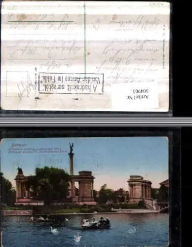 304903,Budapest Milleneumi emklekmü a varosligeti toval Millenium-Denkmal Stadtwäldchen-Teich