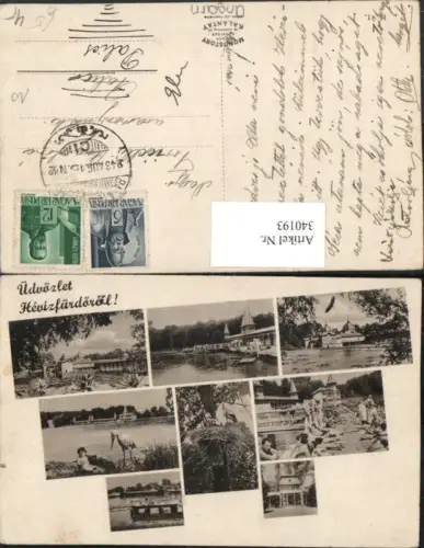 340193,Hevizfürdöröl Heviz Bad Störche Badeleben Steg Mehrbildkarte