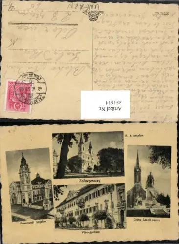 351614,Zalaegerszeg Csany Laszlo szobra Varmegyehaza Kirche Denkmal Mehrbildkarte